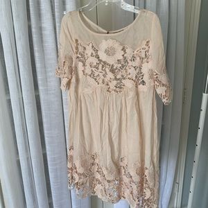 Holding Horses Peach Lace Dress